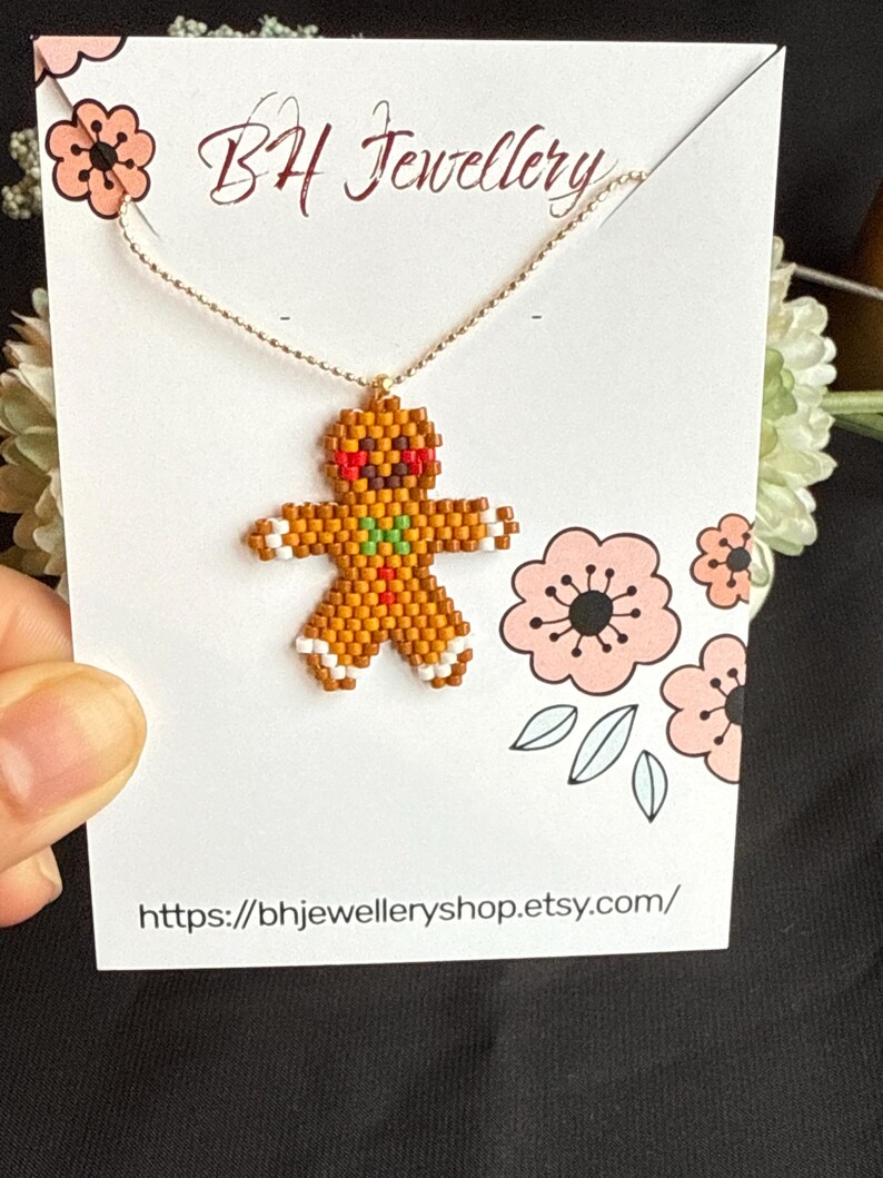Handmade Gingerbread Man Earrings: Miyuki Delica Christmas Jewelry - Etsy