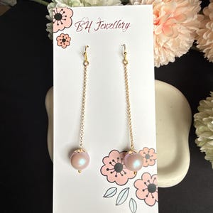 Pendientes de perlas de Swarovski hechos a mano: pendientes de novia dorados