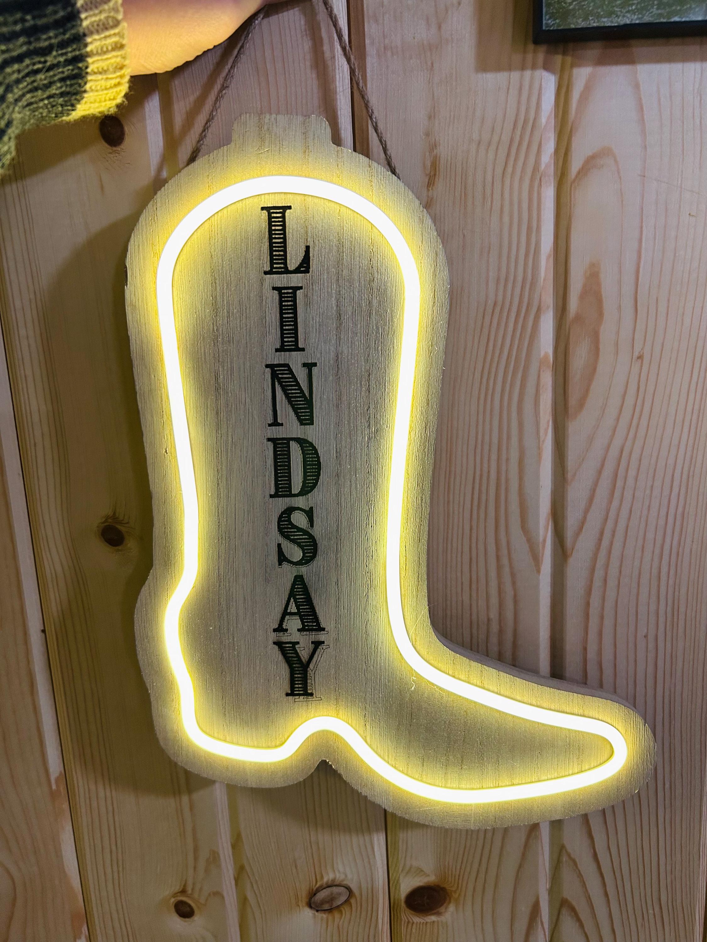 LED Personalized Cowboy Boot Sign - Etsy