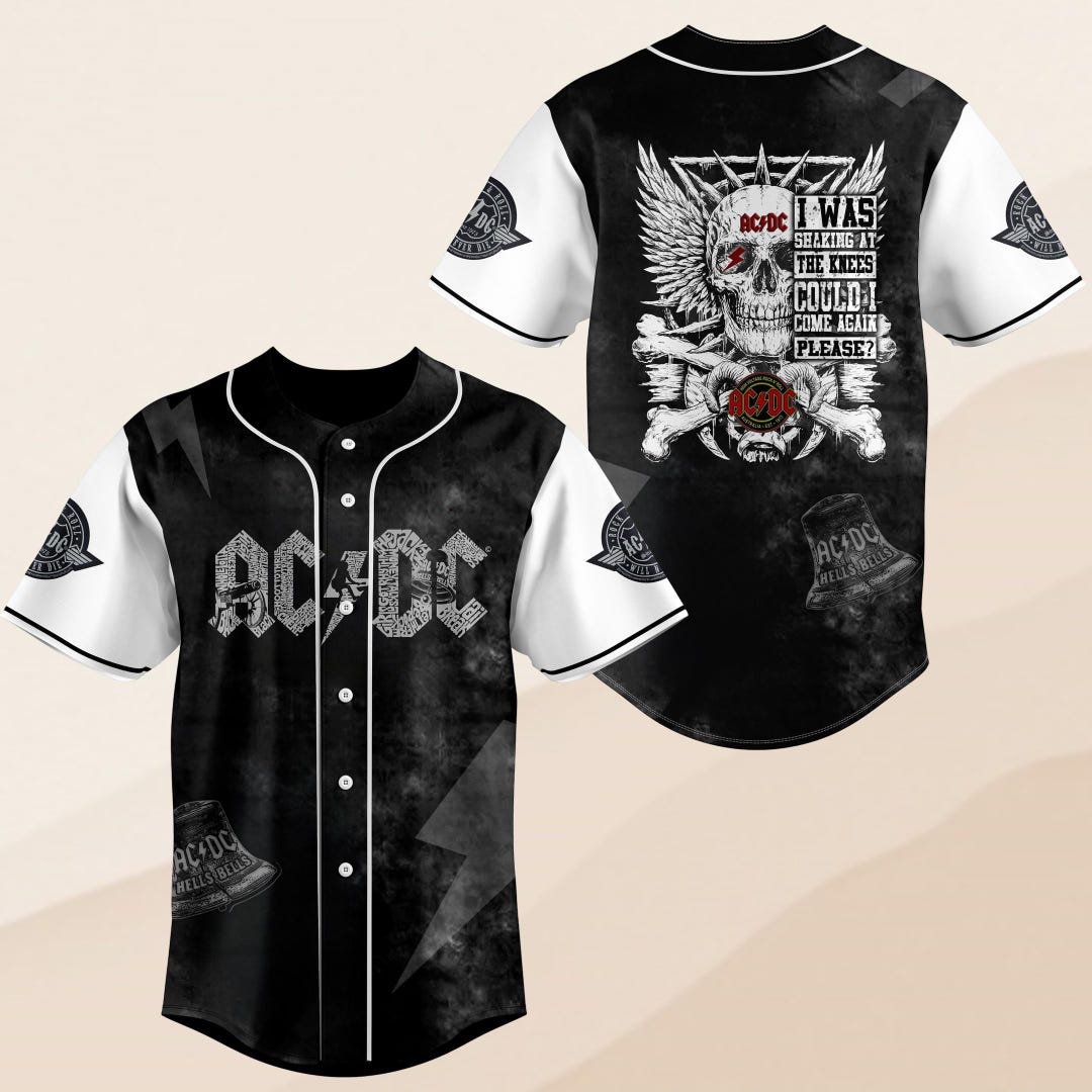 Acdc Baseball Jersey, Acdc Band Jersey Shirt, Rock N Roll Baseball ...