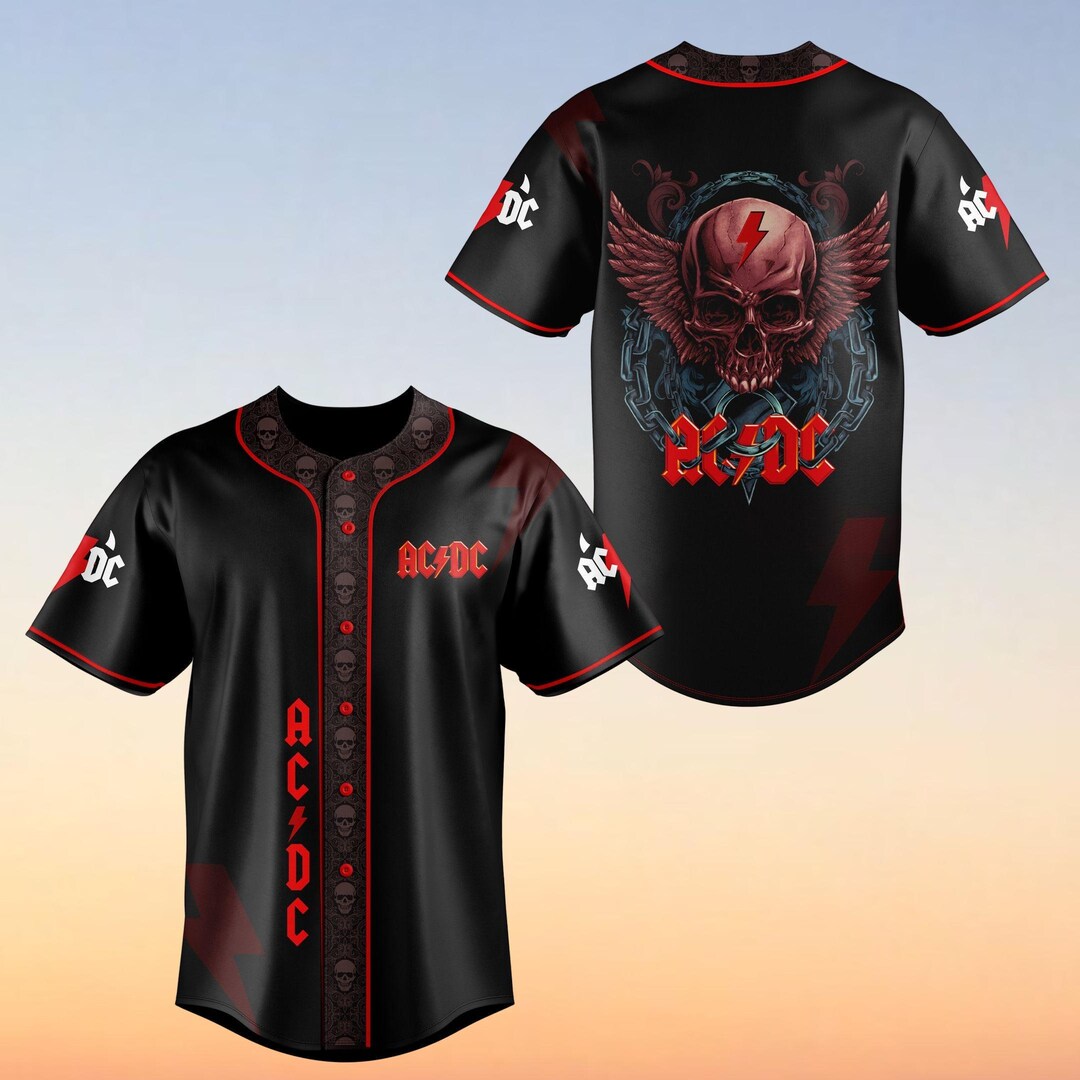 Acdc Jersey Shirt, Acdc Baseball Jersey, Pwr up Tour Shirt, Acdc Fan ...