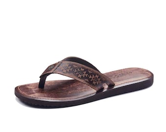 Mens Leather Brown Flip Flops Sandals, Chic and Stylish Sandals For Mens