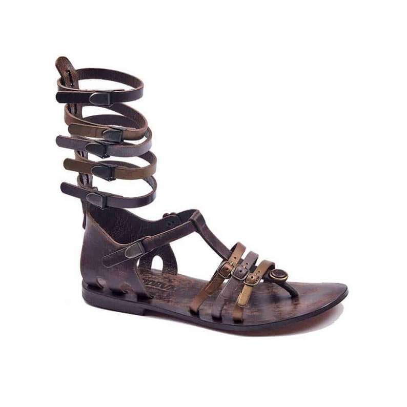 0600~Suede-leather MALENA Sandals with Gladiator-fastening main image 0