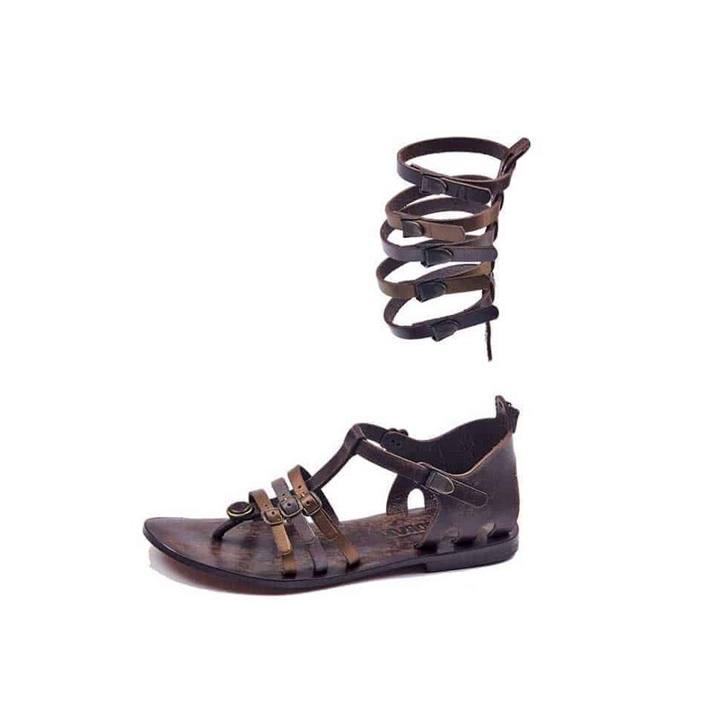 0600~Suede-leather MALENA Sandals with Gladiator-fastening main image 1