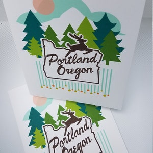 Hello, Portland Series Notecards the White Stag Sign The Portland Oregon Sign imagem 3