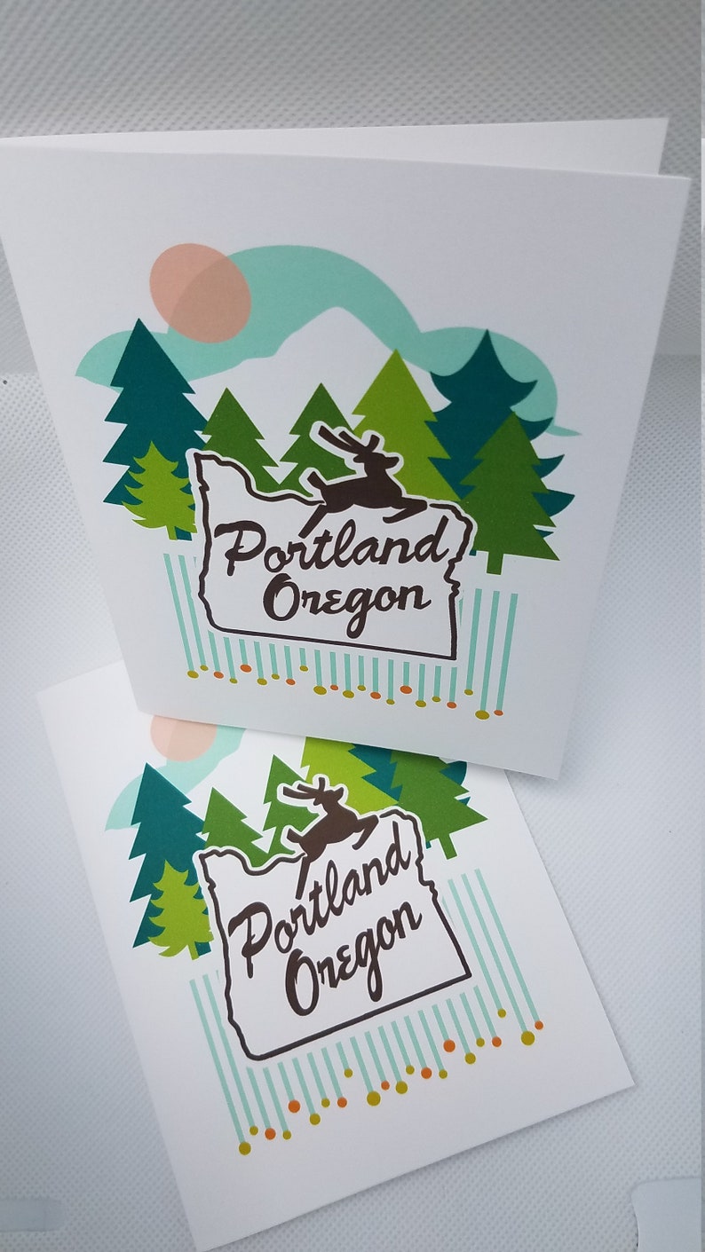 Hello, Portland Series Notecards the White Stag Sign The Portland Oregon Sign imagem 3