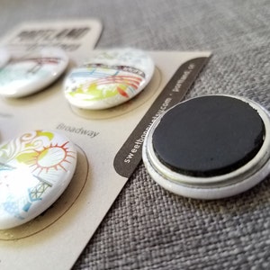 Portland Bridges II One Inch Super Strong Magnets or Pin Back Buttons Set of Six image 3