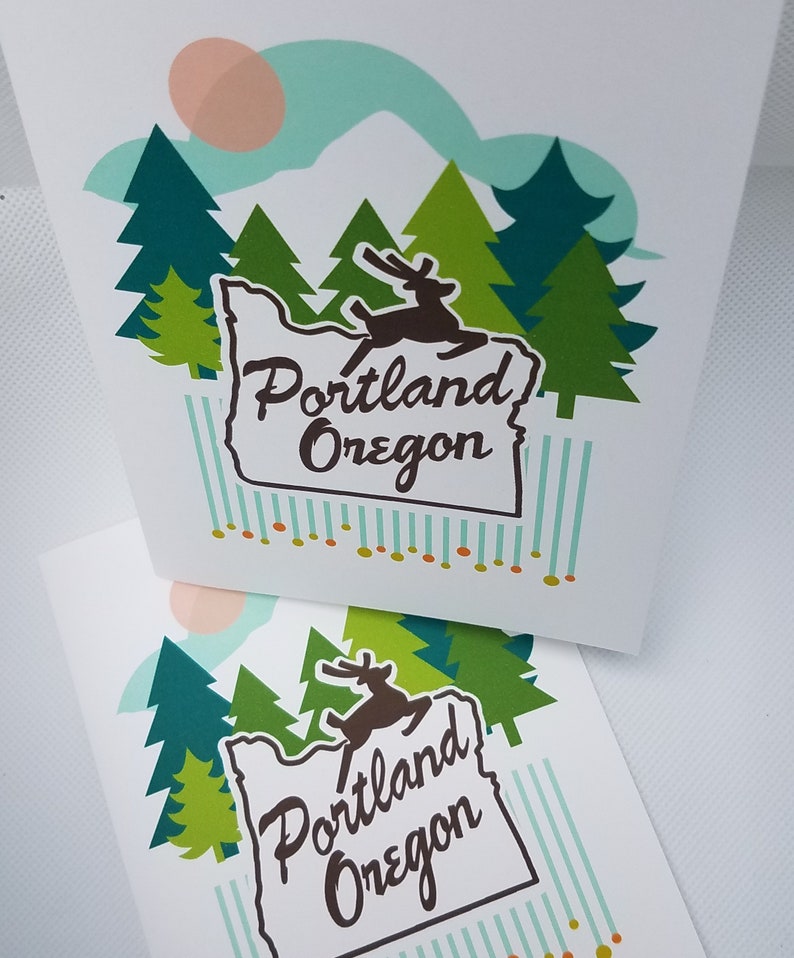 Hello, Portland Series Notecards the White Stag Sign The Portland Oregon Sign imagem 2