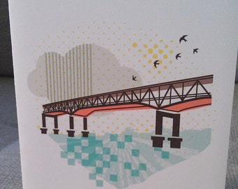 Marquam Bridge Portland Notecards | Oregon Landmark Illustration Set of 6