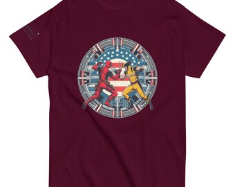 Vitage Deadpool vs Wolverine T-shirt , Deadpool T-shirt ,  T-shirt gift ,any time gift , movie Premiere , Deadpool , Unisex classic tee