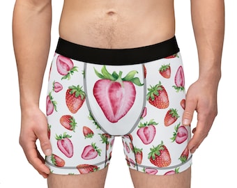 Boxers pour hommes fraises, sous-vêtements pour hommes, sous-vêtements amusants, sous-vêtements personnalisés, sous-vêtements aux fruits, cadeau pour lui, sous-vêtements rigolos