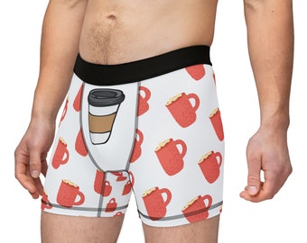 Café Boxers pour hommes, sous-vêtements pour hommes, sous-vêtements amusants, boxers à café, sous-vêtements alimentaires, cadeau pour lui, sous-vêtements rigolos, caleçons rigolos