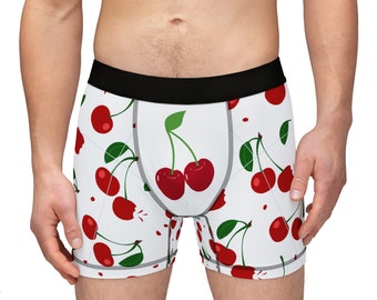 Boxers pour hommes cerises, sous-vêtements pour hommes, sous-vêtements amusants, sous-vêtements personnalisés, sous-vêtements cerises, boxers aux fruits, cadeau pour lui, sous-vêtements rigolos