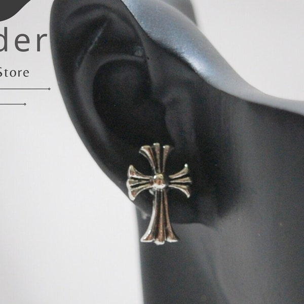 S925 Sterling Silver Cross Earrings - Multi Style Flower Cross Gothic Cross Earrings, Small Cross Earrings, Silver Cross Earrings