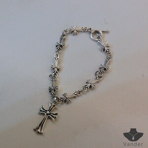 Bracelet croix celtique en argent Bracelet croix en argent gothique, cadeau bijoux bracelet croix gothique, cadeau bracelet gothique, cadeau chaîne croix gothique image 9