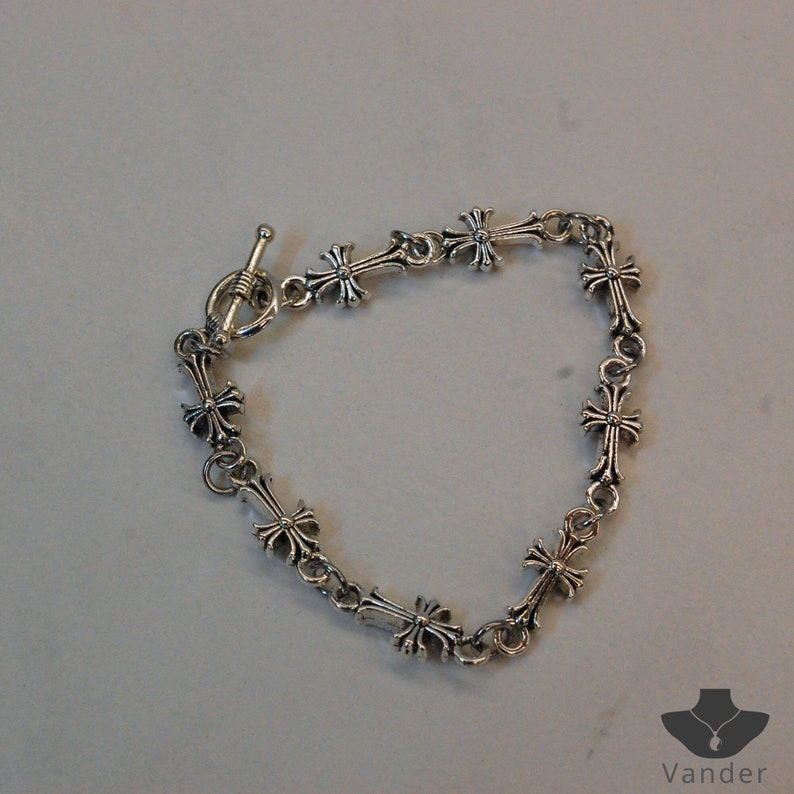 Bracelet croix celtique en argent Bracelet croix en argent gothique, cadeau bijoux bracelet croix gothique, cadeau bracelet gothique, cadeau chaîne croix gothique image 10