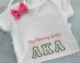 My Mommy is an AKA Embroidered Baby Onesie, Sorority Gift