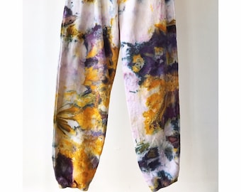 Hand Dyed Sweatpants in Galaxy, Anna Joyce, Portland, OR. Tie Dye, Cuffs