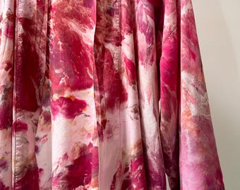 NEW Hand Dyed Robe in Peonies , Tie Dyed Rayon Bathrobe, Cover Up, Duster,  Anna Joyce, Portland, OR.