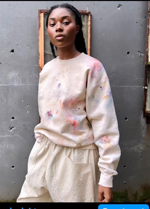 NEW Hand Dyed Cotton Crew Neck Sweatshirt in WILDFLOWER , Anna Joyce,  Portland, OR. Tie Dye - Etsy