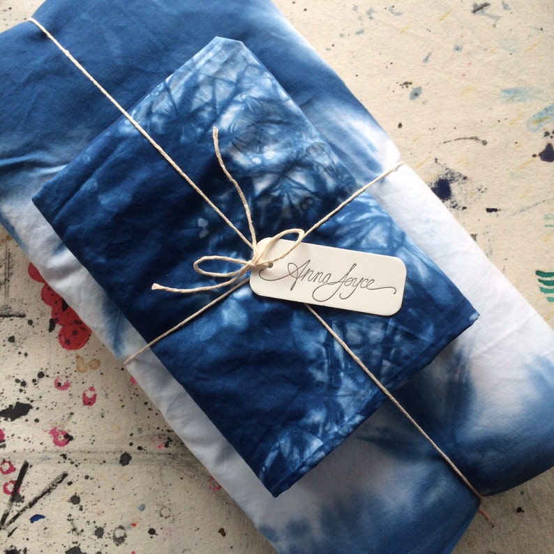 Hand Dyed Indigo Bedding Shibori Bedding Duvet Cover and Two Etsy