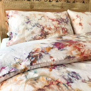 NEW Phoenix Hand Dyed Bedding, Tie Dye Bedding, Duvet Cover and Two Pillow Cases, Twin, Queen and King, Anna Joyce, Portland, OR