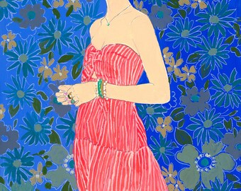 Fine Art Print, Party Dress #2, Limited Edition, Anna Joyce, Gouache Painting