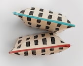 HAND PAINTED Broken Lines Cosmetic Bag, Anna Joyce, Canvas
