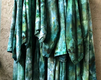 SAMPLE Hand Dye Robe in Malachite, Emerald Green, Teal,  Anna Joyce, Portland, OR.