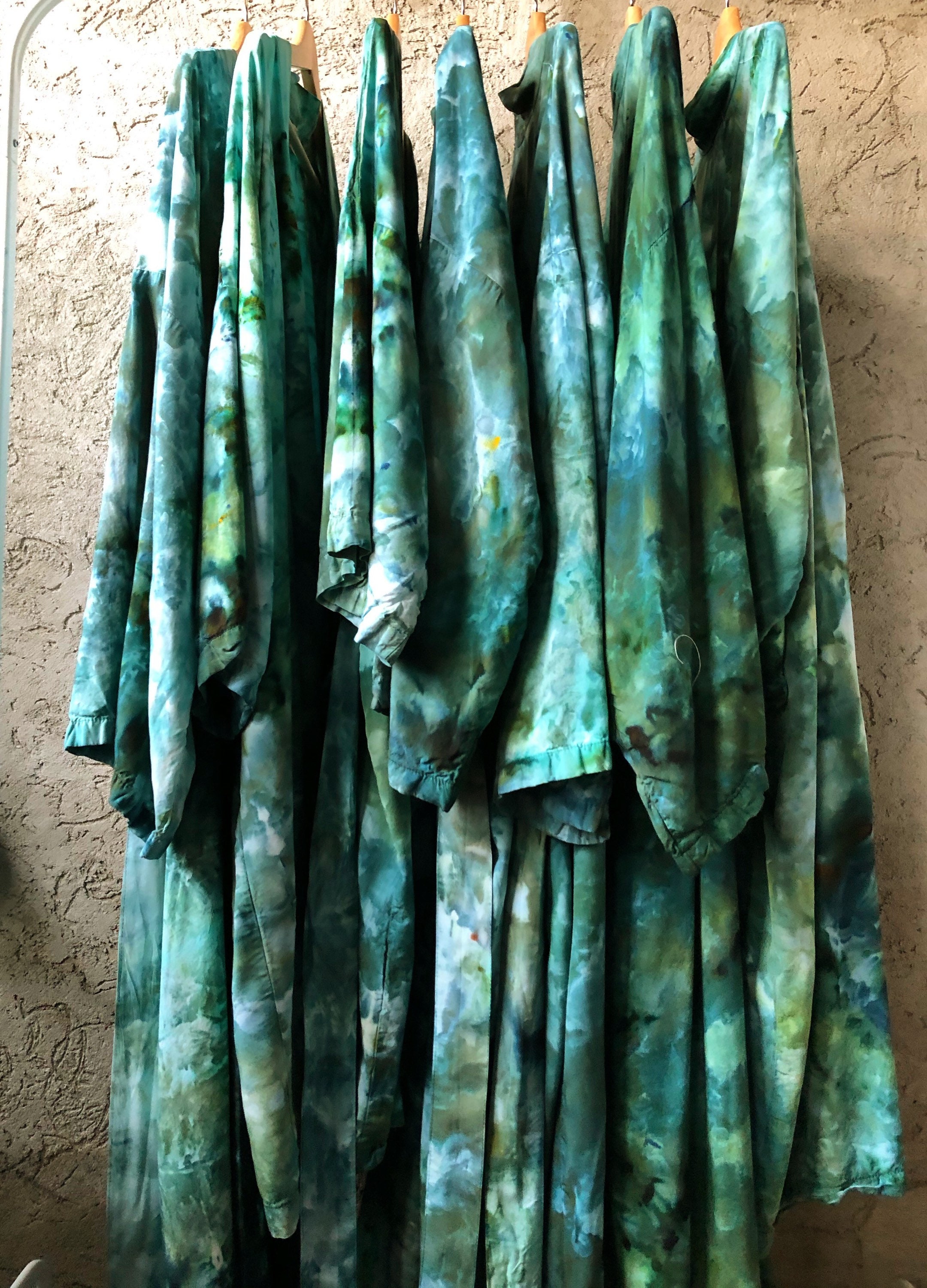 Edie Duster Dress // Es Canar Tie Dye - Verde