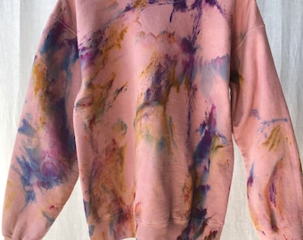 NIEUW Medina handgeverfd katoenen sweatshirt met ronde hals, Anna Joyce, Portland, OR. Tie-dye,
