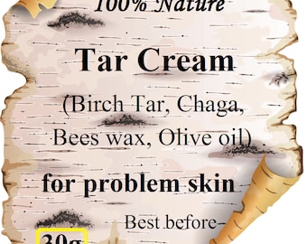 30 g natuurlijke teercrème / berkenschors uit wild bos / zonder toevoegingen / jarenlange ervaring / handgemaakt / teercreme / goudroncrème