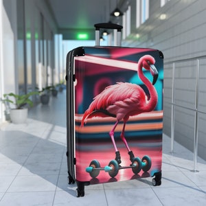 Suitcase Retro Flamingo image 1