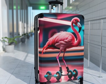 Suitcase - Retro Flamingo