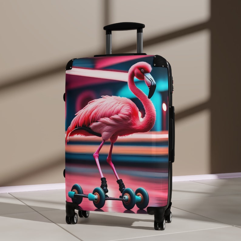 Suitcase Retro Flamingo image 9