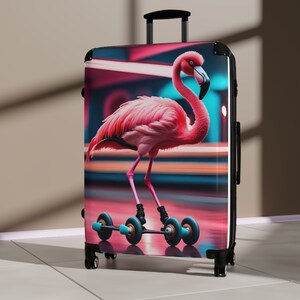 Suitcase Retro Flamingo image 6