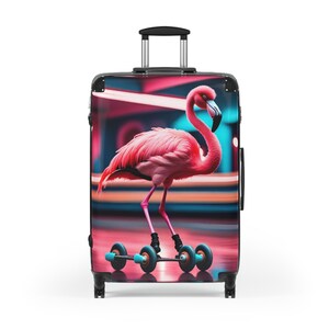 Suitcase Retro Flamingo image 2