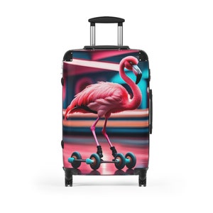 Suitcase Retro Flamingo image 3