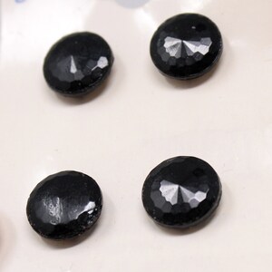 Vintage La Vogue 6 Pack Black Glass Faceted Shank Sewing Buttons 4004, Vintage Sewing, Retro Sewing image 4