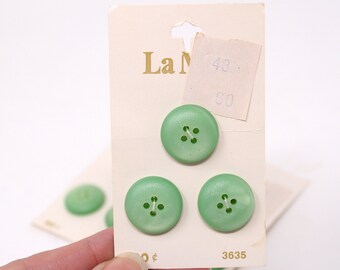 Vintage La Mode 3 Pack Aqua Sewing Buttons - #3635 Vintage Sewing, Retro Sewing