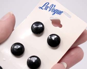 Vintage La Vogue 6 Pack Black Glass Faceted Shank Sewing Buttons - #4004,  Vintage Sewing, Retro Sewing