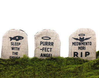 Meowmento Mori Crinkly Kitty Tombstones - Cat Toys, Cat Nip, Spooky, Halloween, Meowmento Mori