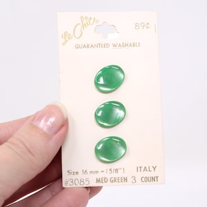 Vintage La Chic 3 Pack Med Groen Naaien Knoppen - #3085 Vintage Naaien, Retro Naaien