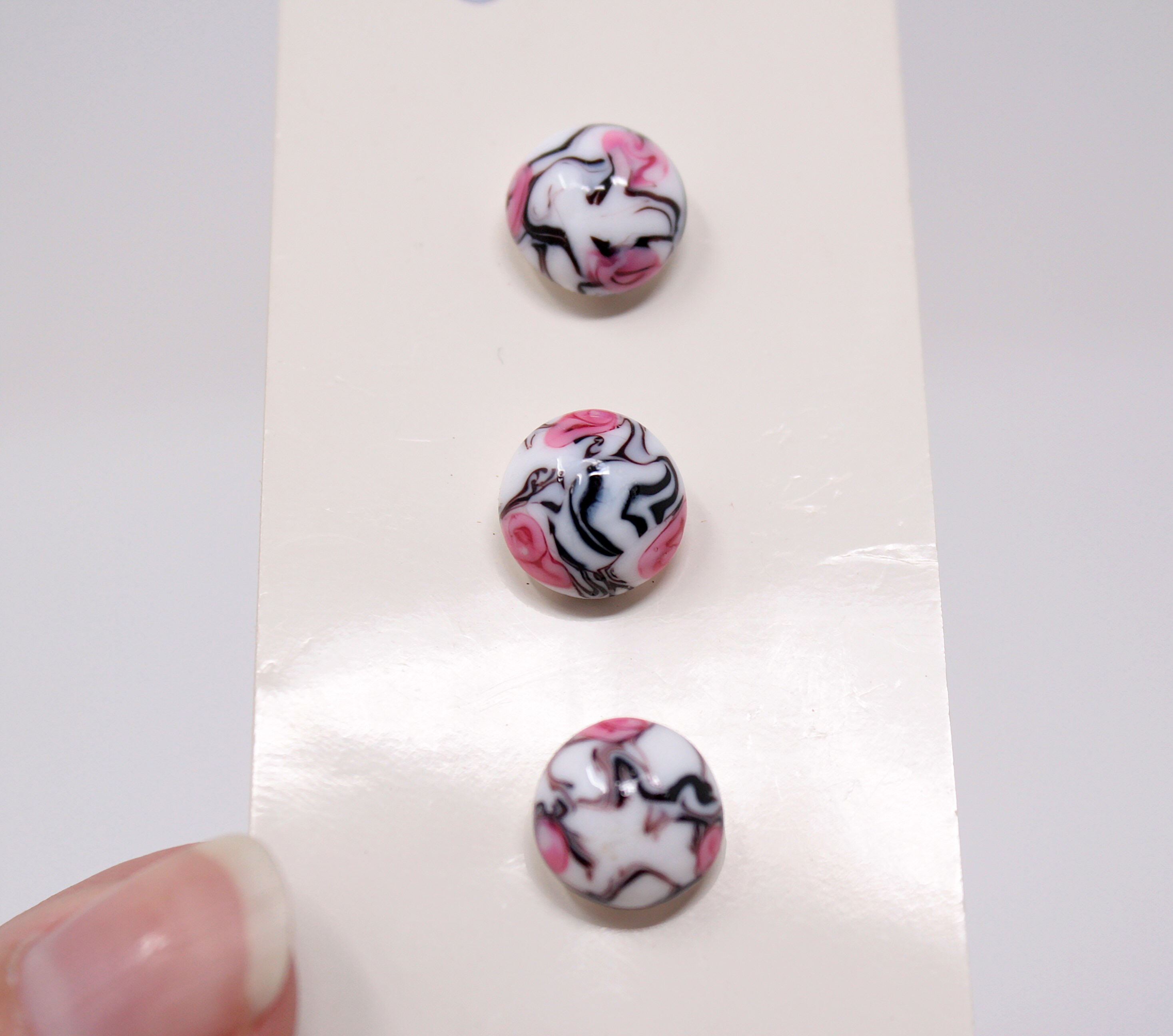 Shanda Button Vintage Buttons by Schwanda 3 Pack Floral Glass Shank Sewing - Etsy