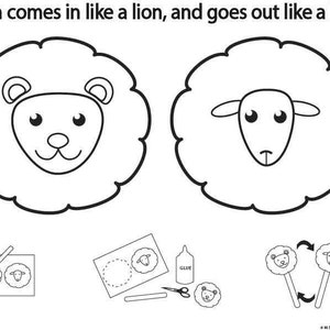 March Activity Sheet It comes in like a Lion and out like a Lamb image 1
