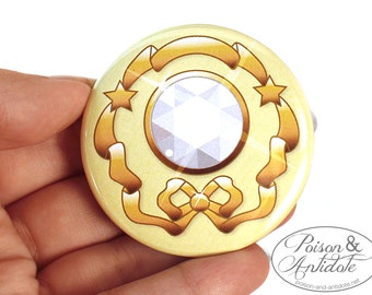 2.25" Moon Crystal Power Make-Up Pin!