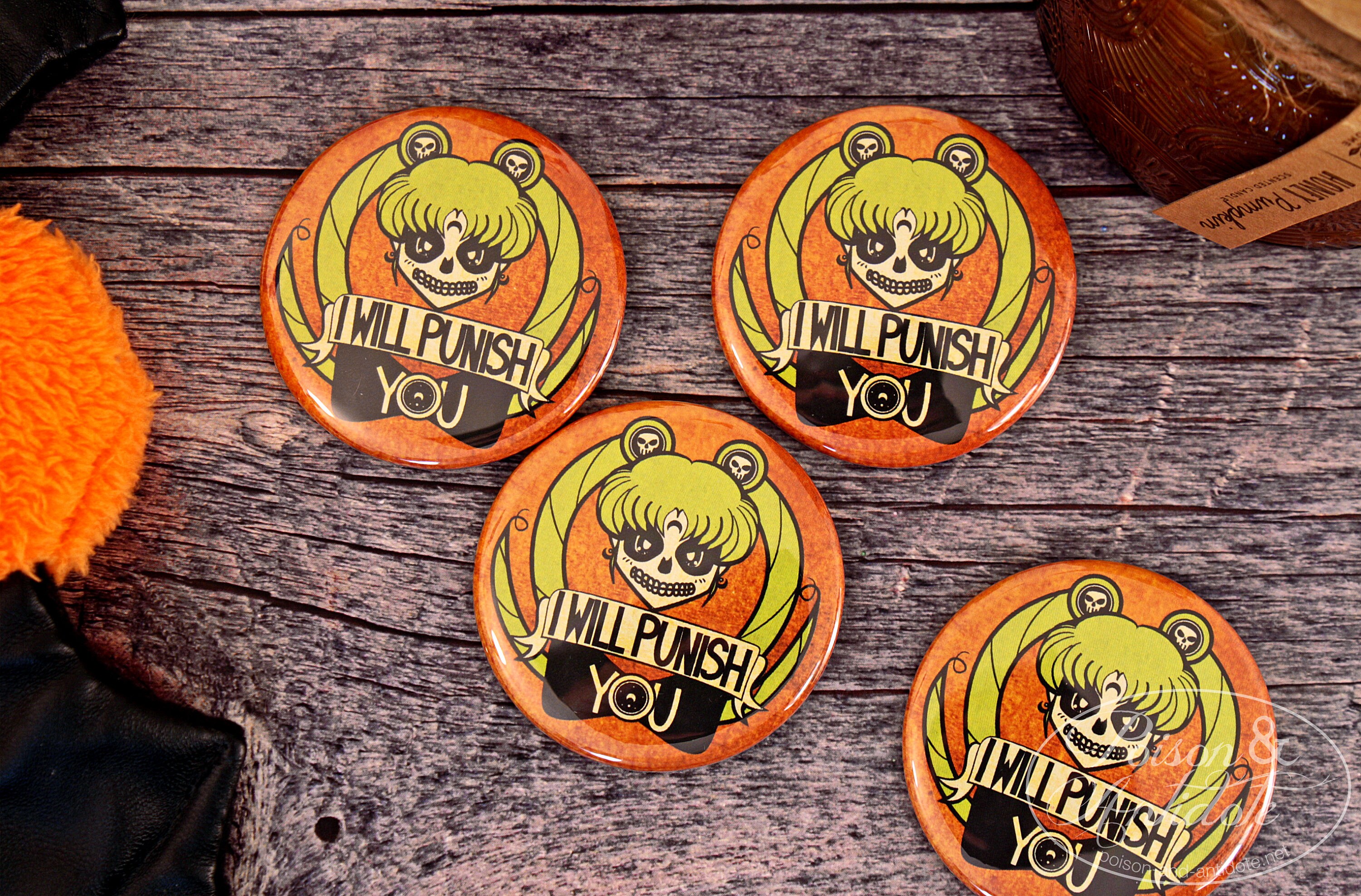 Round Pinback Button Pin Brooch Scary Halloween Dead Emo Vampire Carto –  Shinobi Stickers