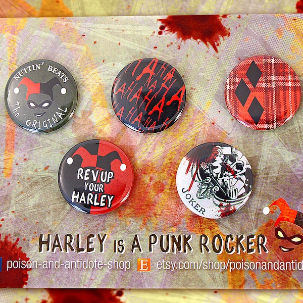 Harley is A PUNK ROCKER - 5-pin button pack