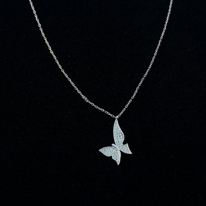 925 Sterling Silver Delicate Butterfly Pendant Necklace