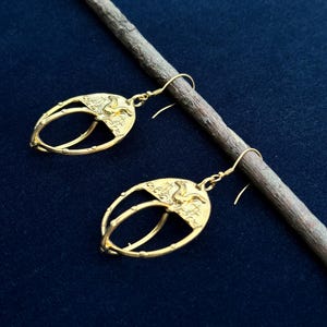 Handmade Gold Plated Bronze Earrings with Two-Headed Snake Design, Unique Statement Jewelry, Mythical Symbolism